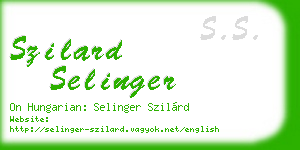 szilard selinger business card